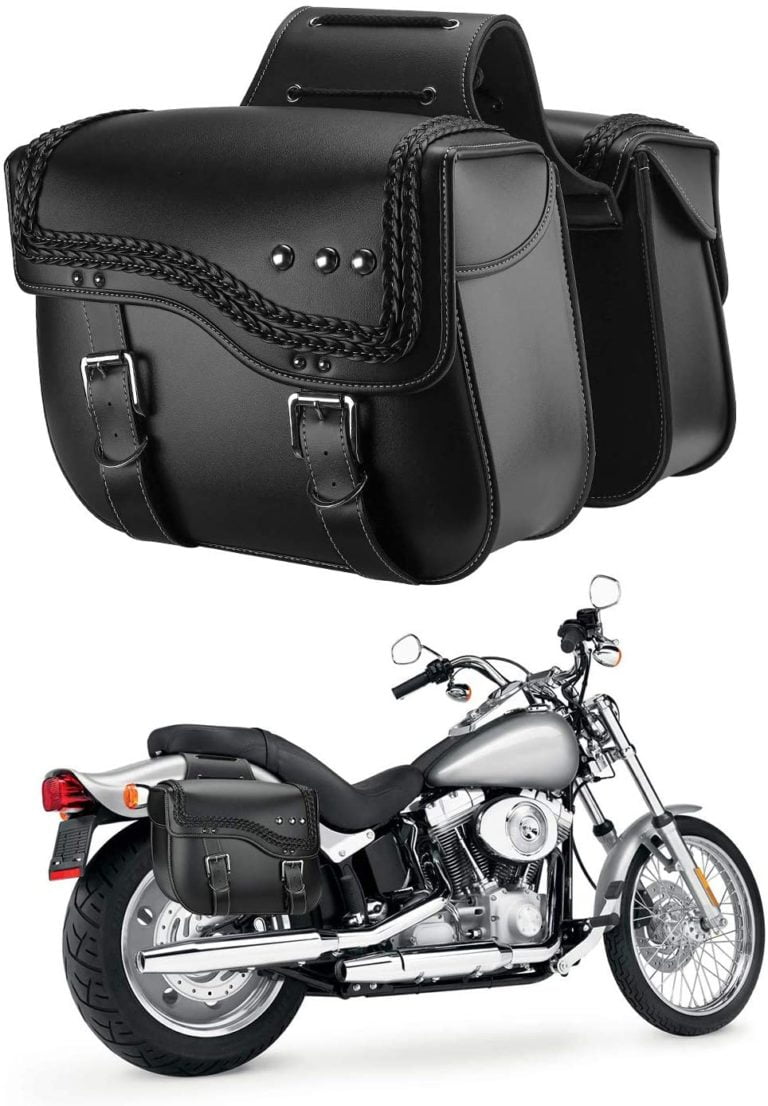 Sportster Softail Dyna V-star Shadow Synthetic Leather Side Bags - Motorcycle Hard Bags